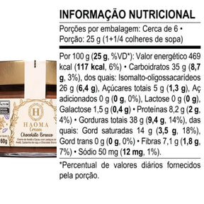 Haoma Cream Chocolate Branco Haoma Linha Stevia | 160g