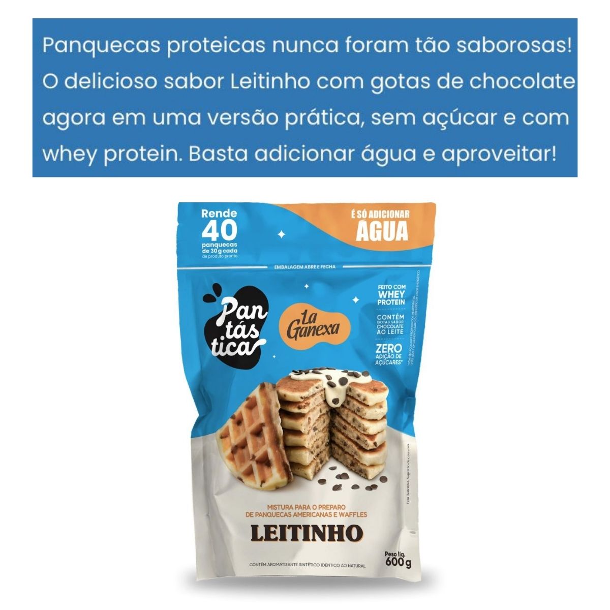 Mistura para Panquecas Americanas e Waffles La Ganexa Sabor Leitinho | 600g