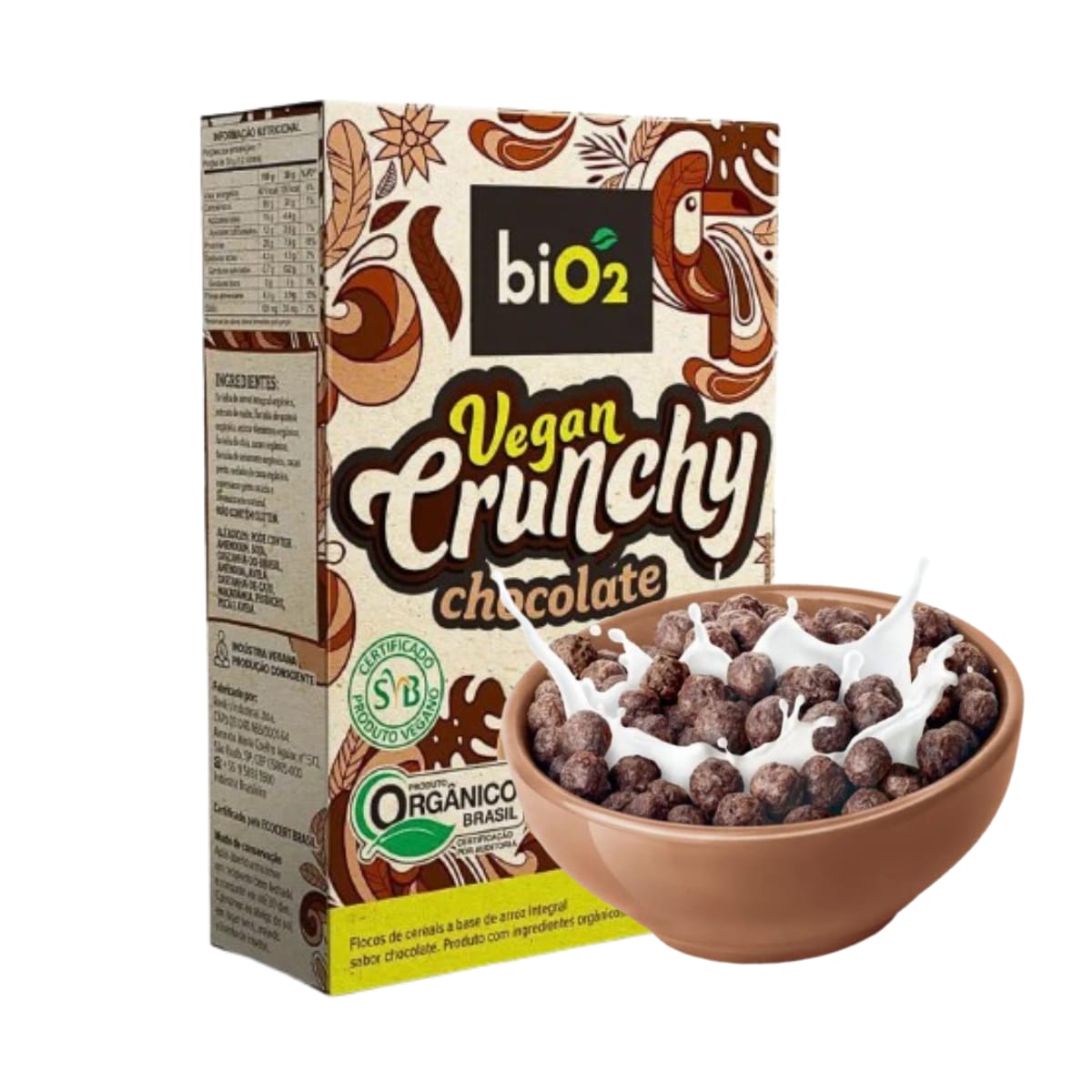 Cereal Matinal Integral Vegan Crunchy Chocolate BiO2 | 200g