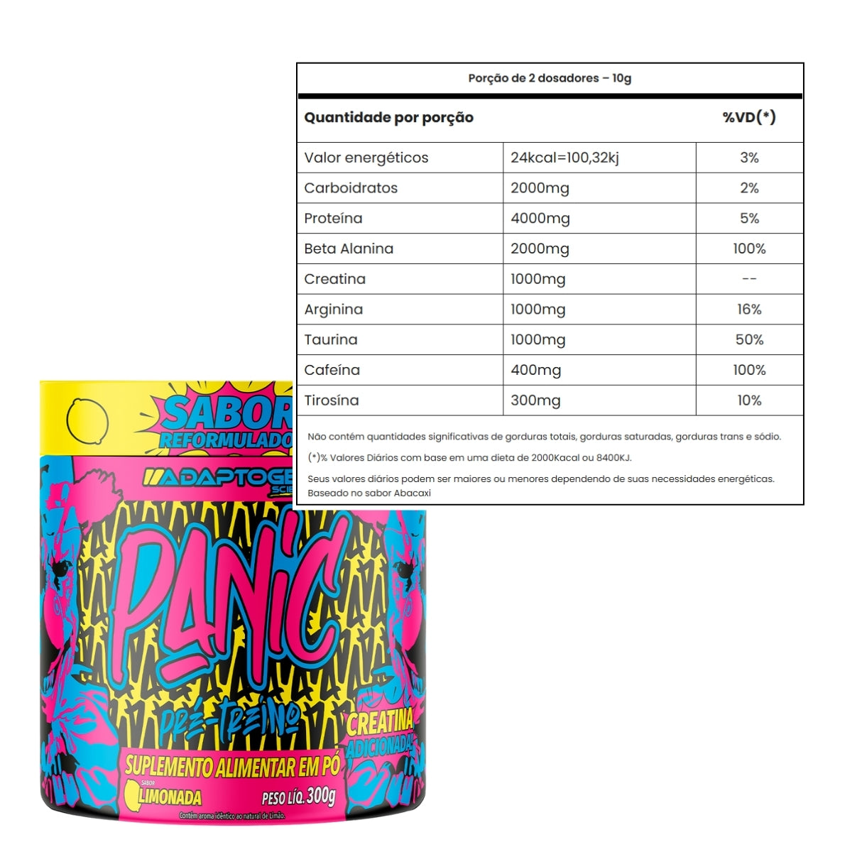 Pré Treino Panic Sabor Limonada Adaptogen | 300g