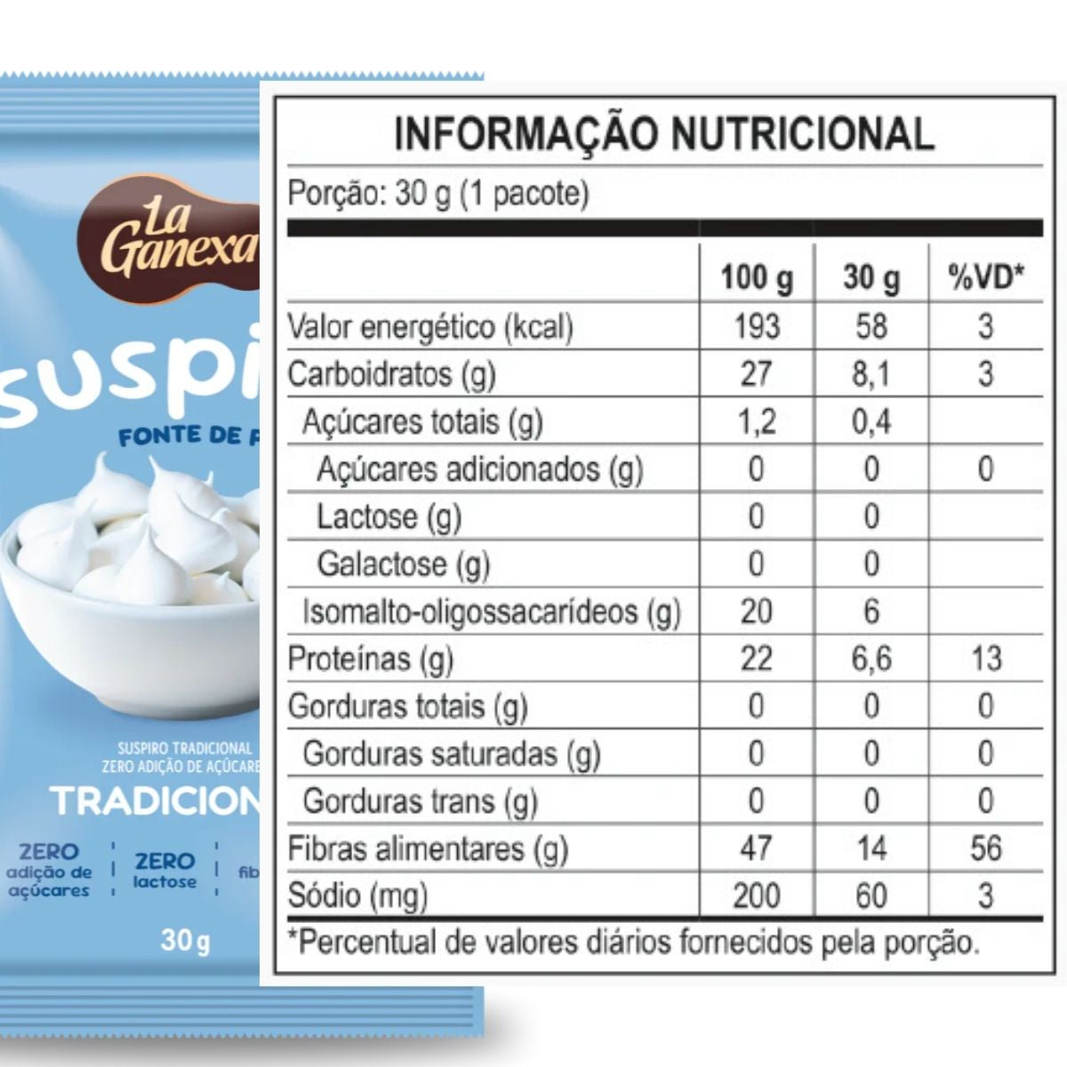 Suspiro La Ganexa Tradicional Zero Açúcar Zero Lactose | 30g