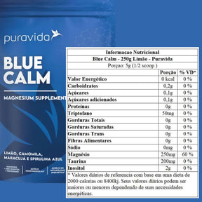 Blue Calm Magnesium Sabor Limão Maracujá Puravida | 250g