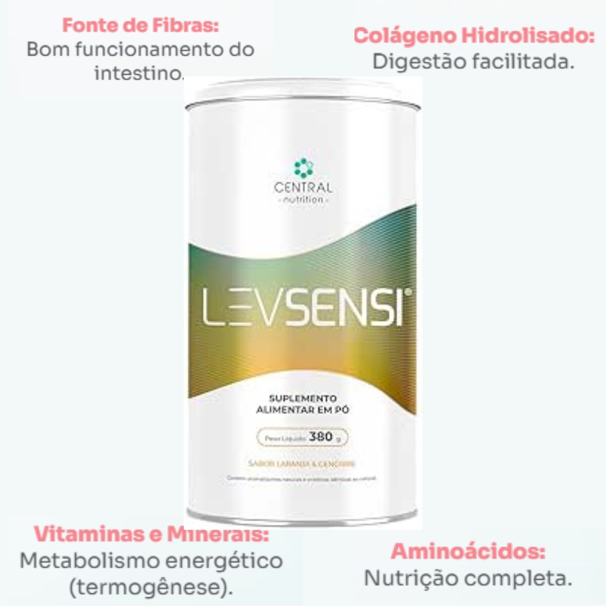 Levsensi Laranja & Gengibre Central Nutrition  | 380g