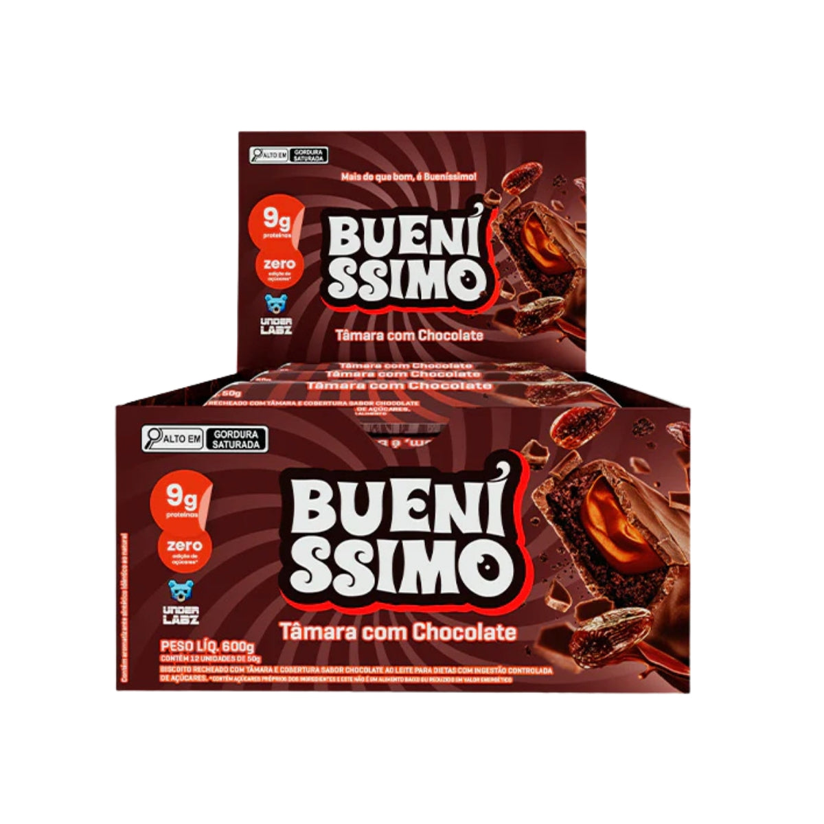 Barra Bueníssimo Tâmara com Chocolate Under Labz | 12x50g
