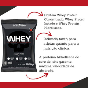 Whey  Protein Refil Black Skull Sabor Baunilha | 900grs