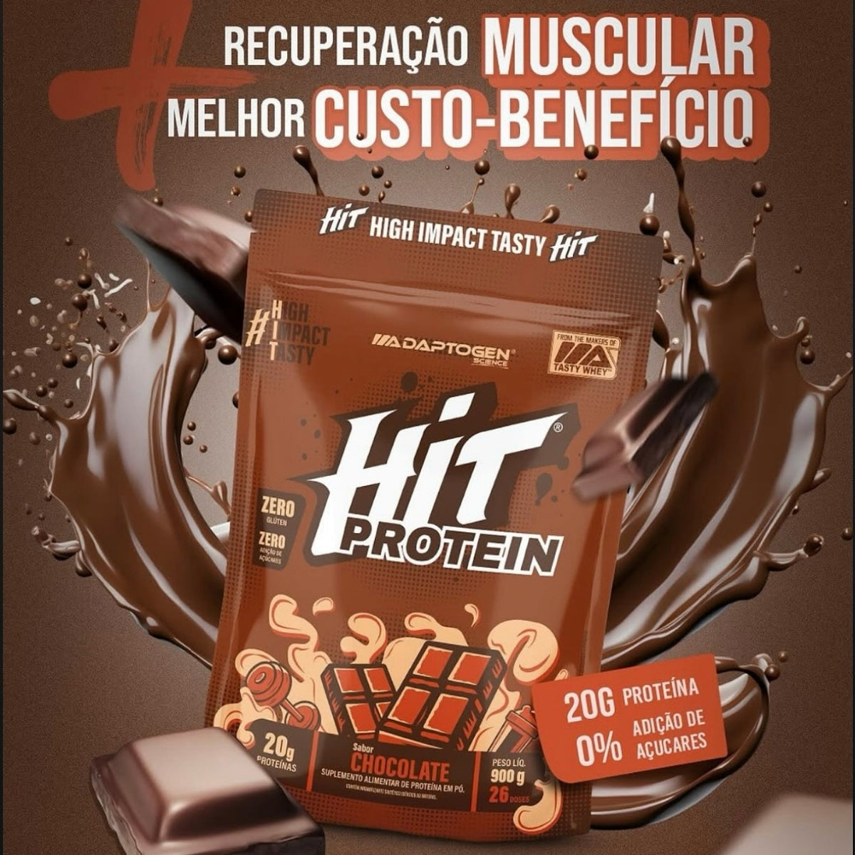 Hit Protein Chocolate Adaptogen | Refil 900g