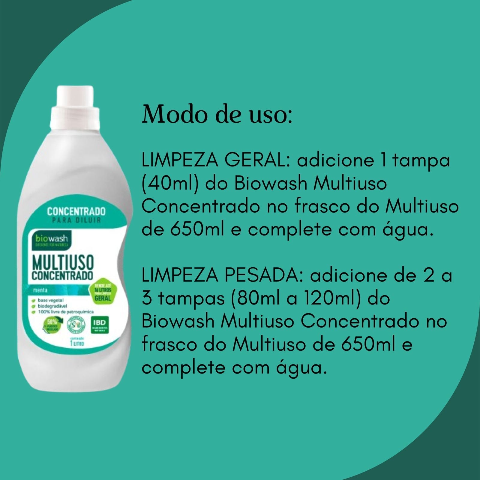 Multiuso Biodegradável Concentrado Eucalipto Biowash | 1l