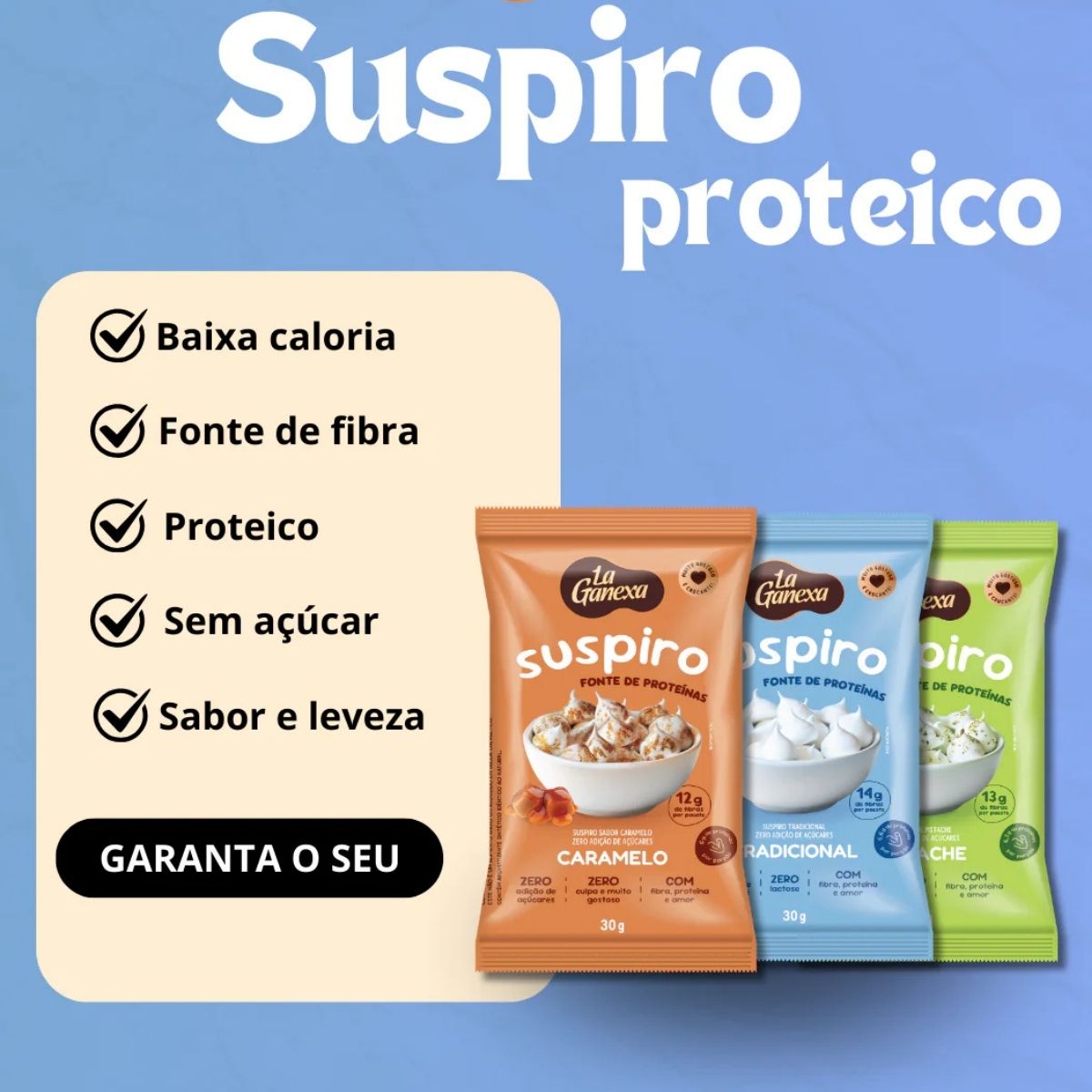 Suspiro La Ganexa Tradicional Zero Açúcar Zero Lactose | 30g