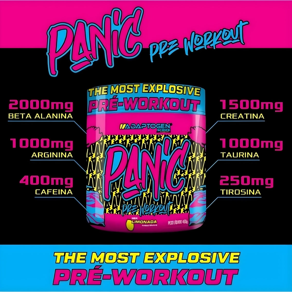 Pré Treino Panic Sabor Limonada Adaptogen | 300g