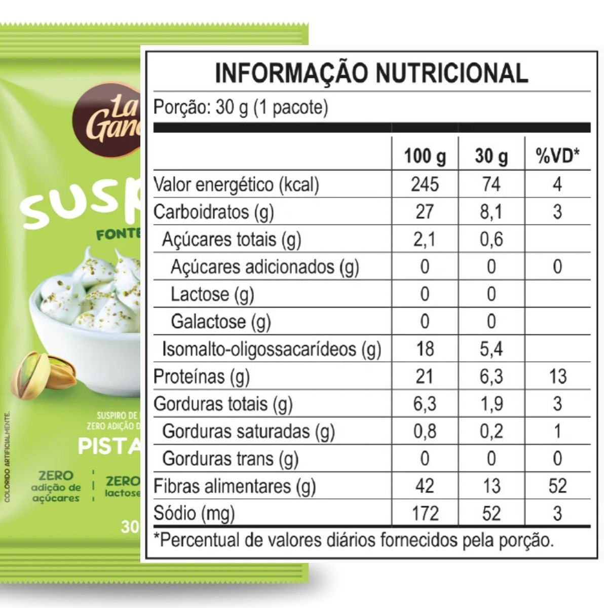 Suspiro La Ganexa Pistache Zero Açúcar Zero Lactose | 30g