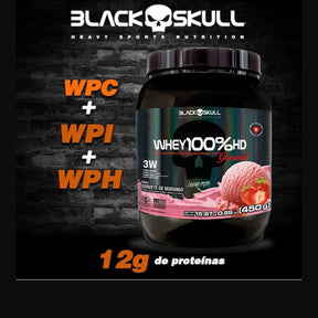 Whey 100%HD Gourmet Black Skull Sorvete de Morango | 450g