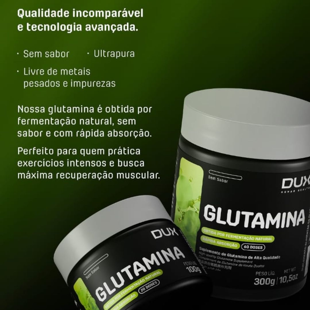 Glutamina Dux de Alta Qualidade | Pote 300g