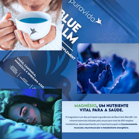Blue Calm Magnesium Sabor Limão Maracujá Puravida | 250g
