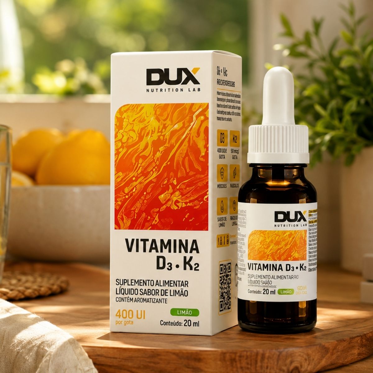 Vitamina D3 + K2 Sabor LImão Dux | 20ml