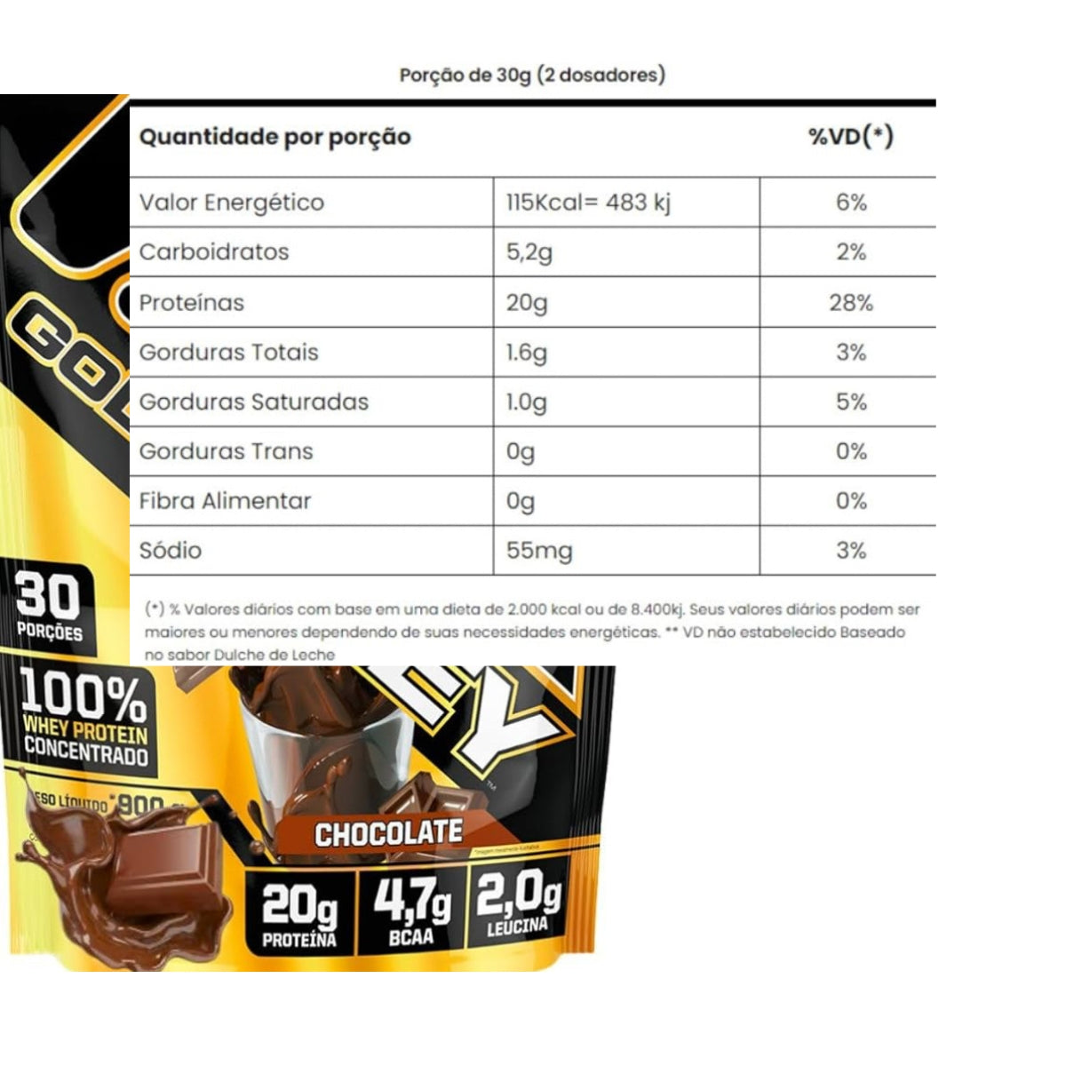 Gold Whey Adaptogen Sabor Chocolate | 900g