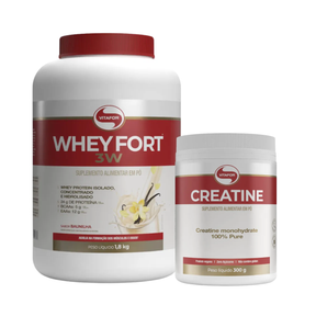Whey Fort Baunilha (1,8kg) + Creatina (300g) – Vitafor