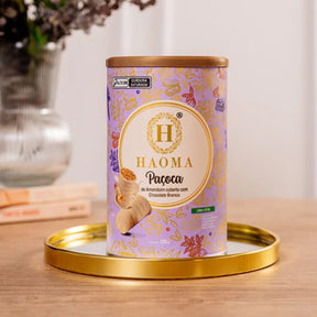 Paçoca  Amendoim com Chocolate Branco Linha Stevia Haoma | 225g