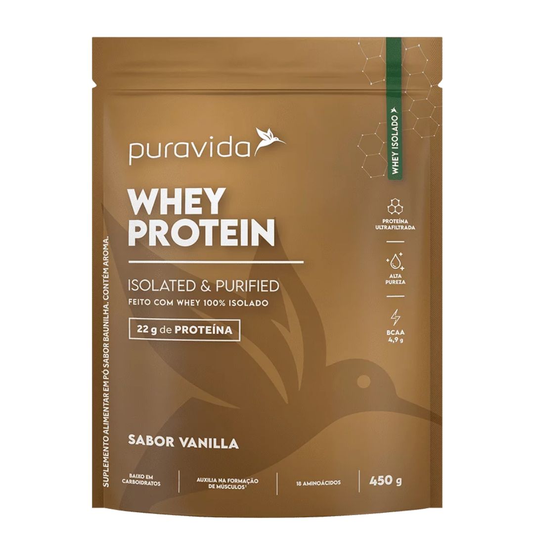 Whey Protein 100% Isolado Baunilha Puravida | 450g