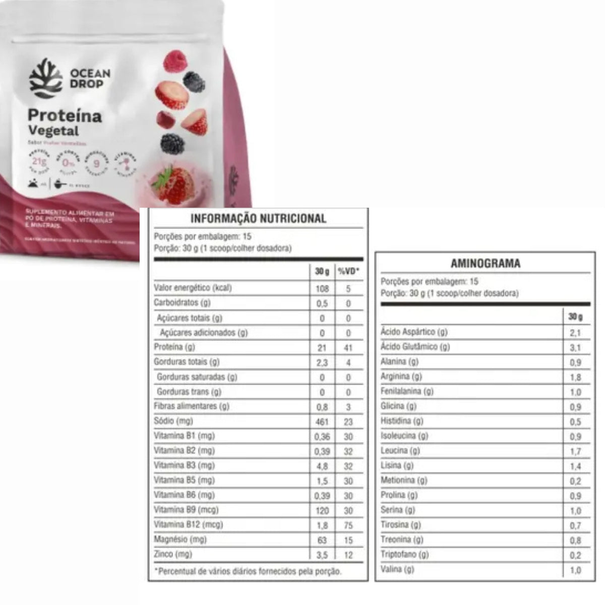 Proteína Vegetal Frutas Vermelhas Ocean Drop | 450g