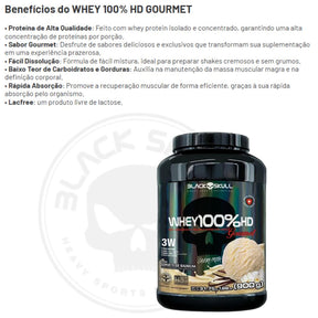 Whey 100%HD Gourmet Black Skull Sorvete de Baunilha | 900g