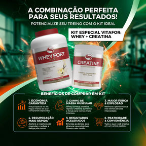 Whey Fort Baunilha (1,8kg) + Creatina (300g) – Vitafor
