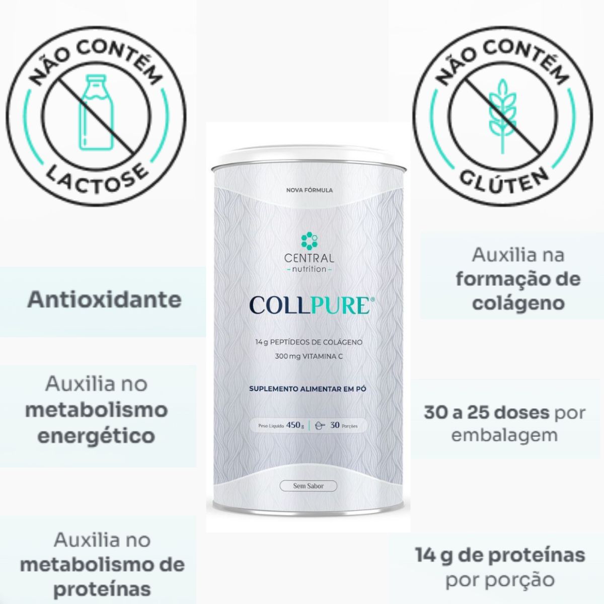 Collpure Sem Sabor Central Nutrition | 450g
