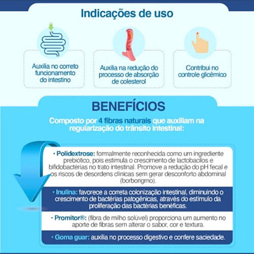 Kit | 3x 4 Fiber Suplemento Alimentar com Fibras ClinicMais | 200g