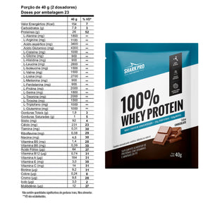 100% Whey Sabor Chocolate Shark Pro | Sachê Unitário 40g